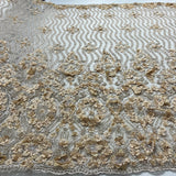 Beaded 3D Floral Lace Mesh