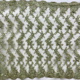 Beaded Floral Lace Fabric 3D Embroidered Net Mesh 52" Wide