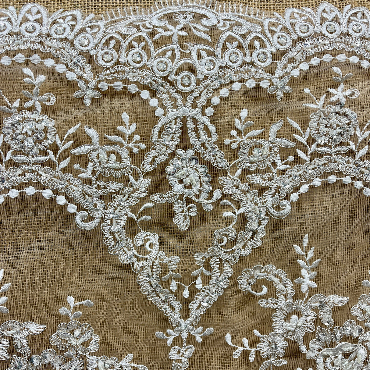 Beaded Corded Bridal Lace