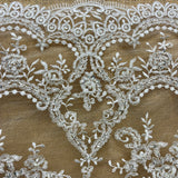 Beaded Corded Bridal Lace