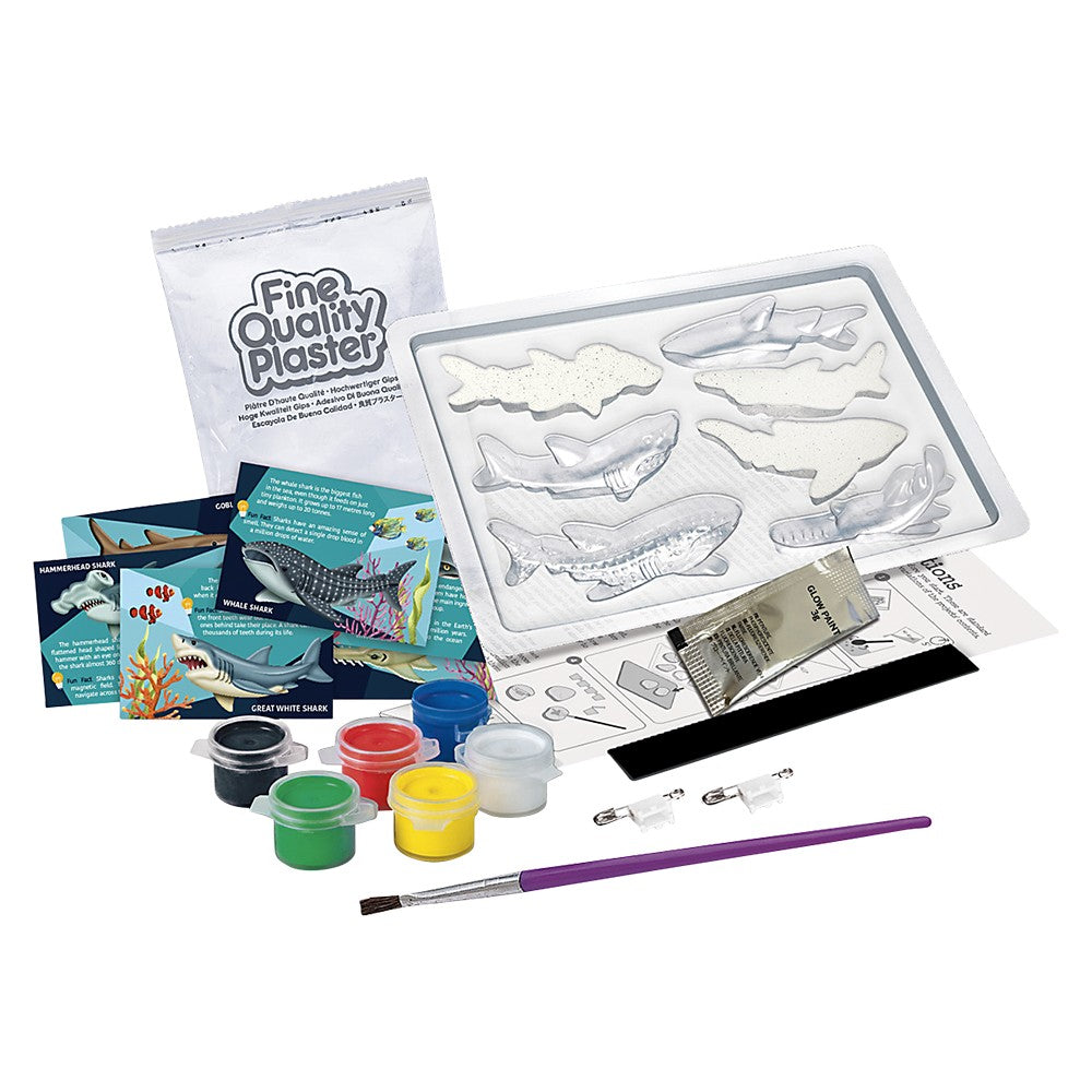 Glow-In-The-Dark Sharks Mould & Paint Kit