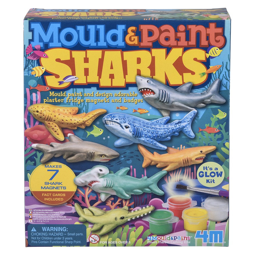 Glow-In-The-Dark Sharks Mould & Paint Kit