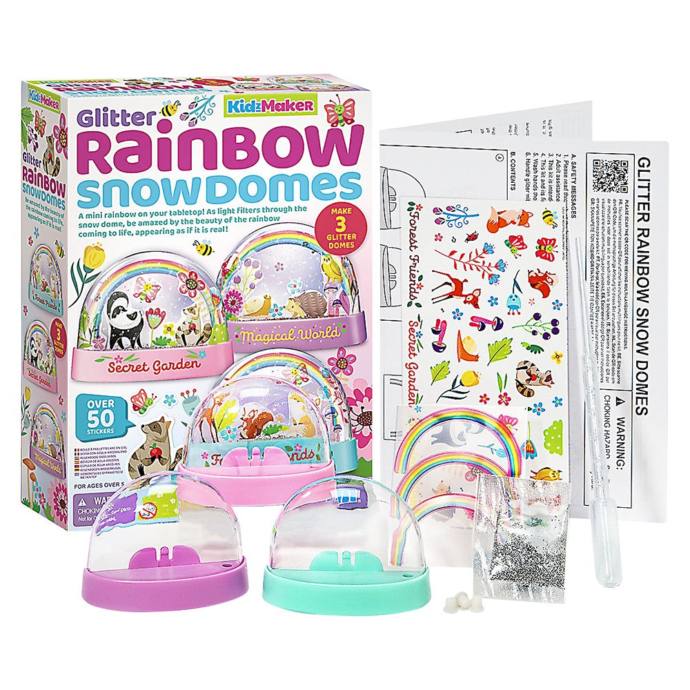 Glitter Rainbow Snow Domes