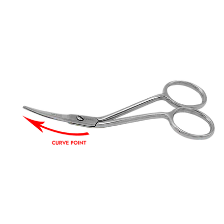 Embroidery Applique Scissors 4" Fine Point Mini Double Curved