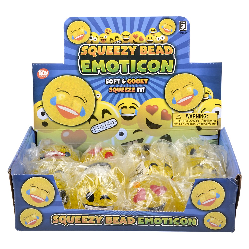 Squeezy Bead Emoticon Ball (12 PC Display)