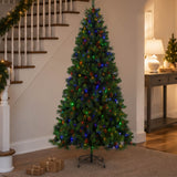 7.5FT Pre Lit Christmas Tree Warm White Pinecones LED