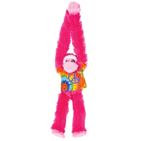 Hanging Ape Plush With Tie-Dye Shirt Ape Plush