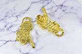 Rhinestone Tiger Buckle Connector Gold