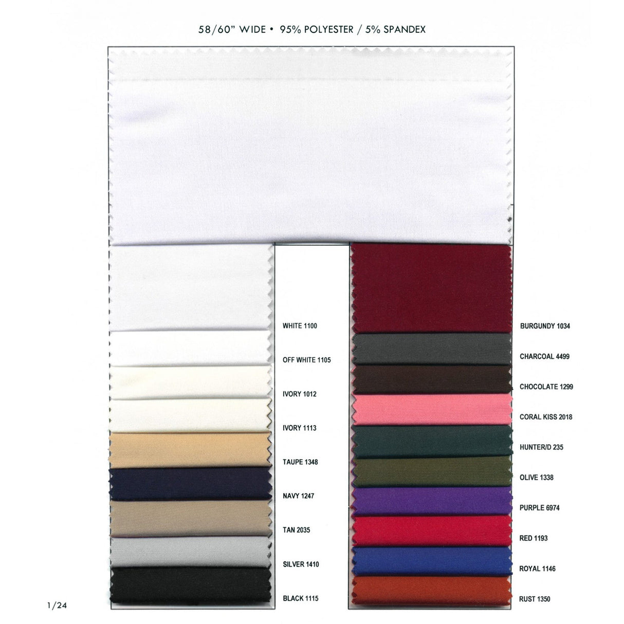 ITY Jersey Polyester Spandex Fabric - 280 GSM, Solid Colors, 1 Yard