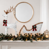 Lighted Christmas Deer Sleigh Set Warm White LED Decor