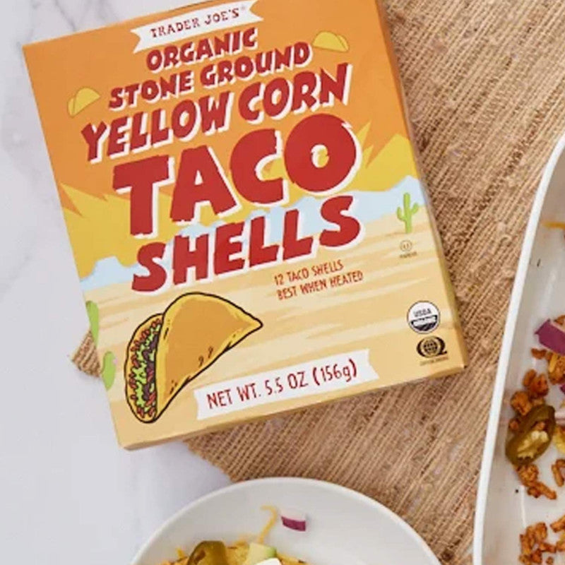 Trader Joes Organic Stone Ground Yellow Corn Taco Shells/5.5 Oz