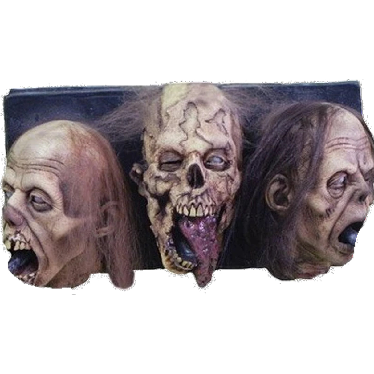 Zombie Wall Plaque 3 Faced Halloween Decoration