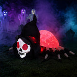 70.9" Inflatable Skeleton Spider Halloween Yard Decor