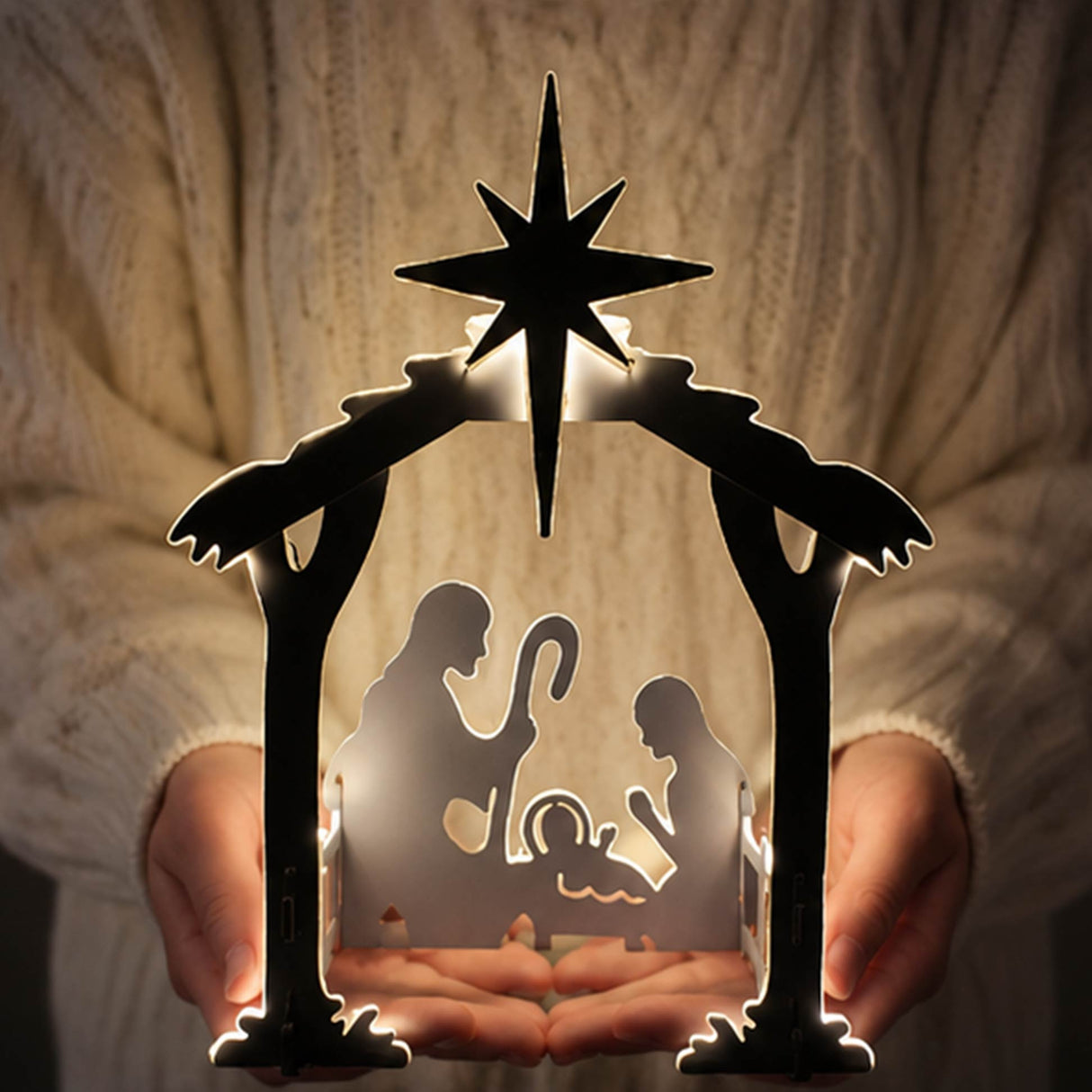54" Lighted Nativity Scene Christmas Yard Decoration