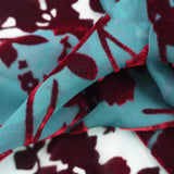 Tthe Green Wine Red Flower Burnt Out Velvet Fabric For Dress Telas Para Costura Tissus Couture ткань Cloth Material Sewing