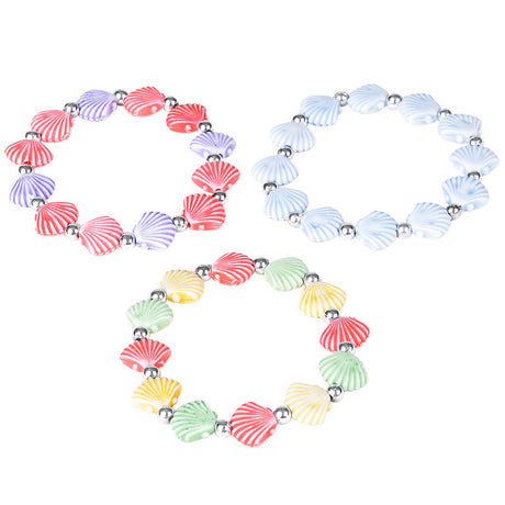 Faux Shell Bead Bracelet (1 DZ)