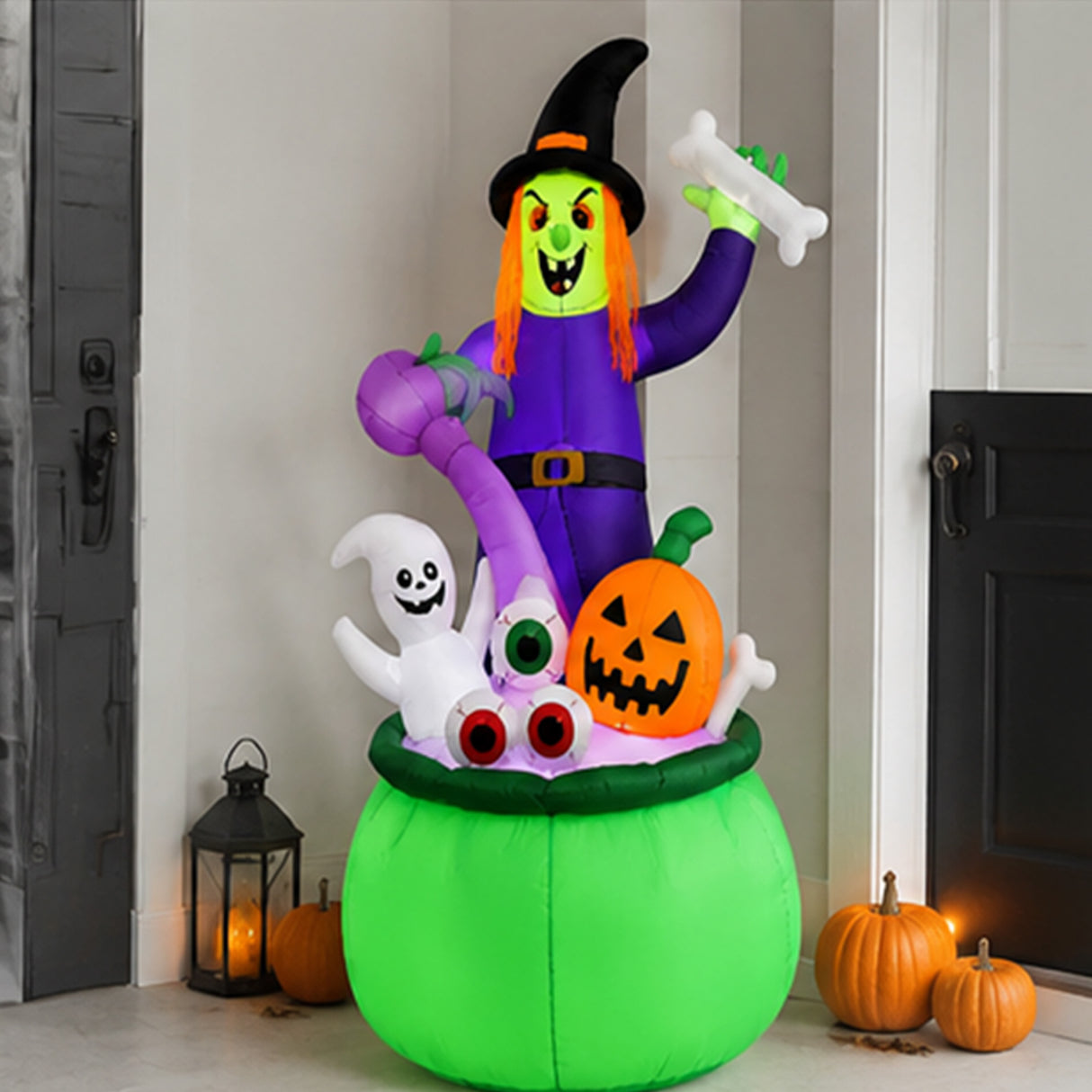 6FT Halloween Witch Inflatable Yard Decoration