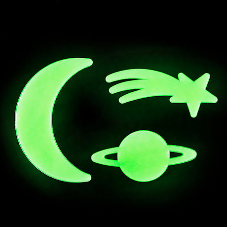 Glow In The Dark Star And Moon Stick Ons (1 DZ)