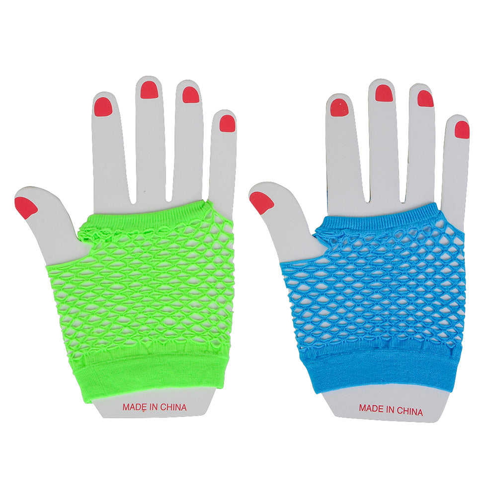 Neon Fishnet Wrist Gloves (1 DZ)