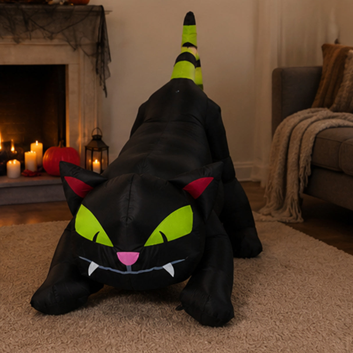 6FT Black Cat Halloween Inflatable Yard Decoration