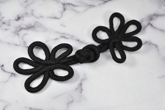 Frog Button Black Floral Heavy-Duty