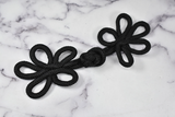 Frog Button Black Floral Heavy-Duty