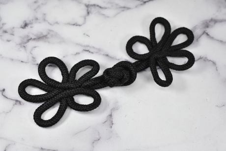 Frog Button Black Floral Heavy-Duty