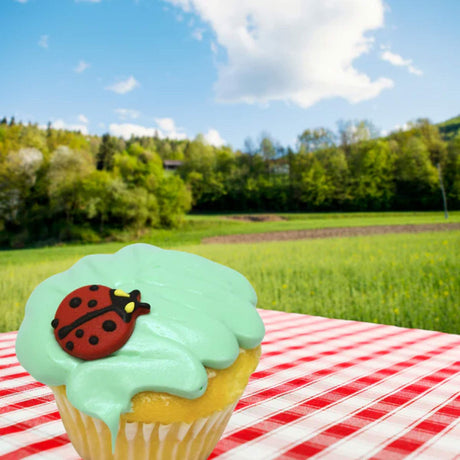 Ladybug Sugar Cake Toppers 12 Pack Edible Spring Cupcake Decorations