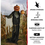 7 feets Haunted Hill Farm Talking Lighted Jackeo Jack-o-Lantern Animatronic Halloween