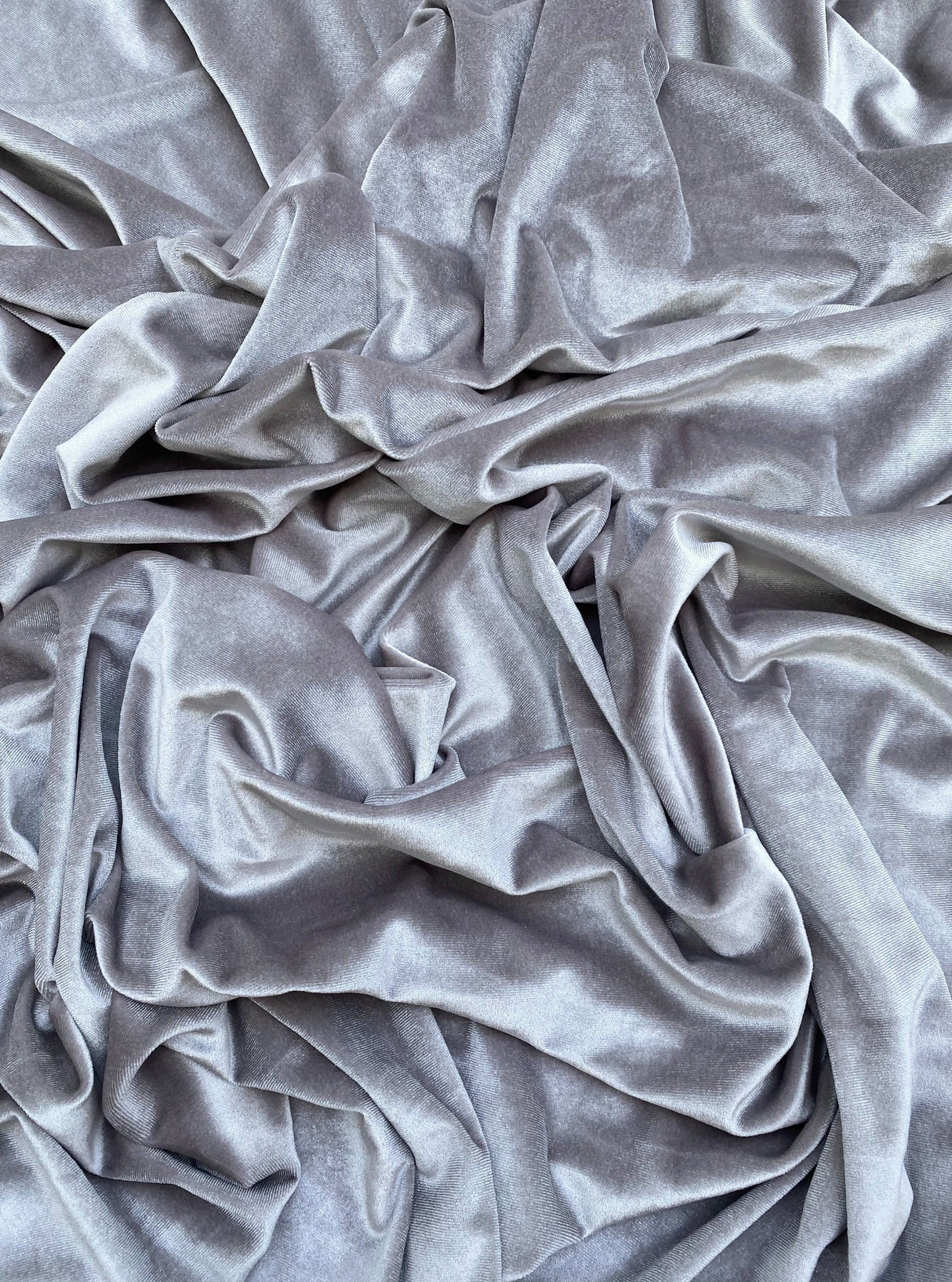 Stretch Velvet Feather Gray