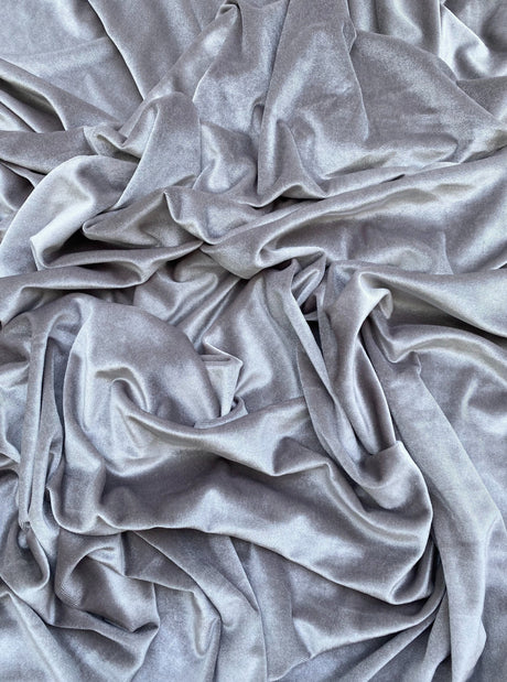 Stretch Velvet Feather Gray