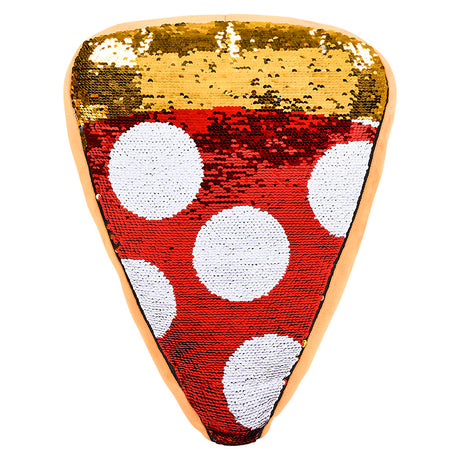 Plush Flip Sequin Pizza Pillow