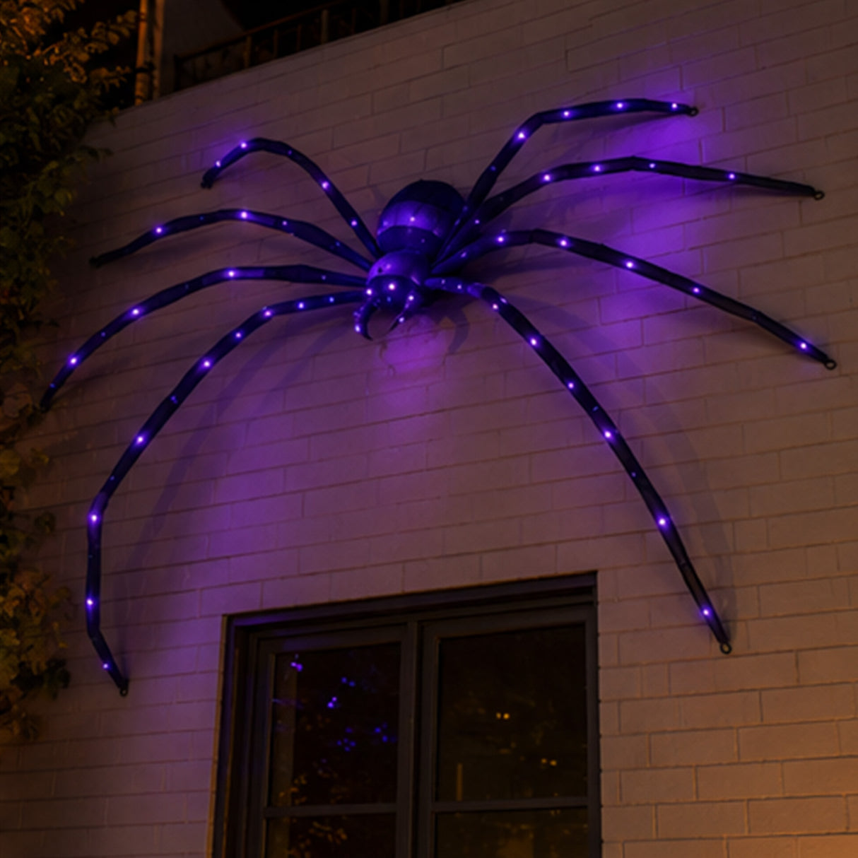128 Inch Purple Plush Spider Halloween Decor UV Light