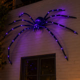 128 Inch Purple Plush Spider Halloween Decor UV Light