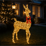 89" Lighted Wicker Doe Outdoor Christmas Decoration