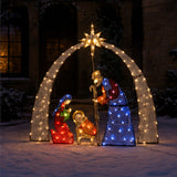 Lighted Nativity Scene Christmas Yard Decor Warm LED