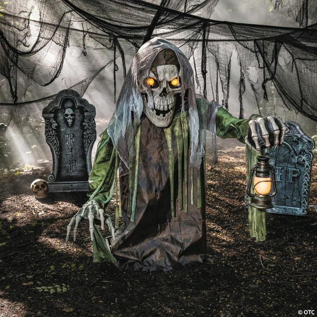 4 Ft. 10" Animated Light-Up Corroded Skeleton Reaper