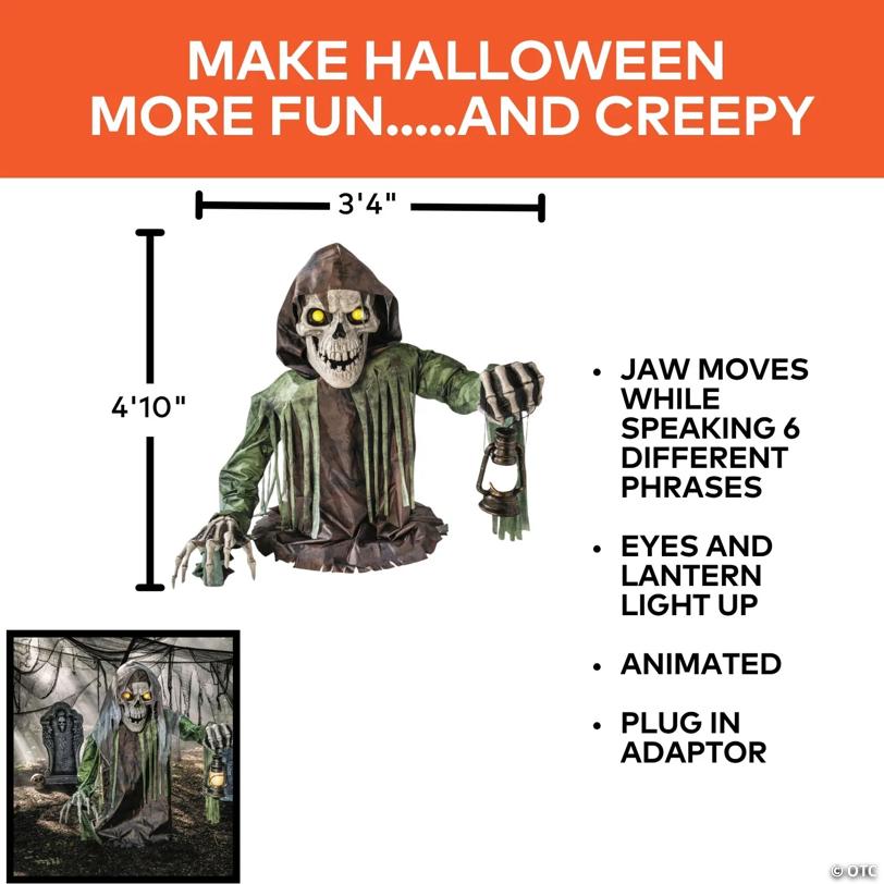 4 Ft. 10" Animated Light-Up Corroded Skeleton Reaper