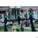 4 Ft. 11" x 5 Ft. 11" Glowing Face Witch Standing Halloween Outdoor Decoration Set - 3 Pc.