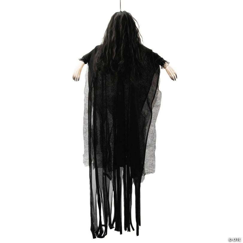 4 Ft. 3" Posable Hanging Girl Dressed in Black Halloween Decoration