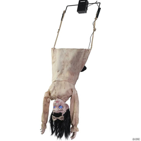 Animated Swinging Head First Halloween Prop with Glowing Eyes, with animated movement for a spooky Halloween effect