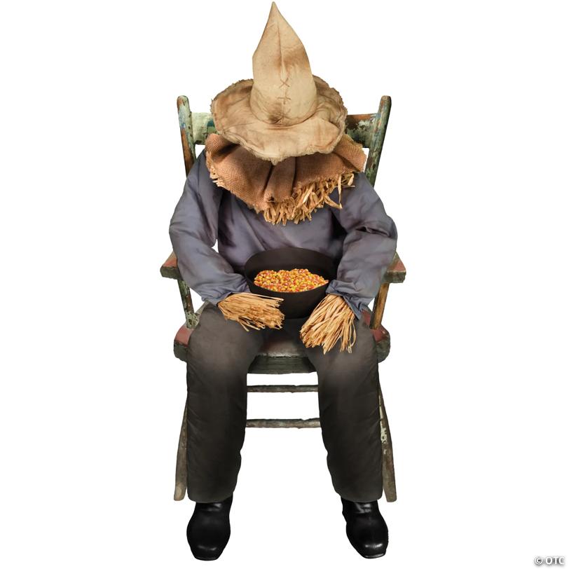 4 Ft. 5" Sitting Animated Scarecrow Prop Halloween Decoration