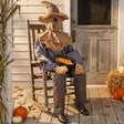 4 Ft. 5" Sitting Animated Scarecrow Prop Halloween Decoration