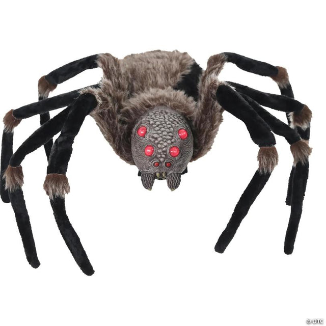 4 Ft. 6" Deluxe Light-Up Furry Spider Hanging Halloween Decoration
