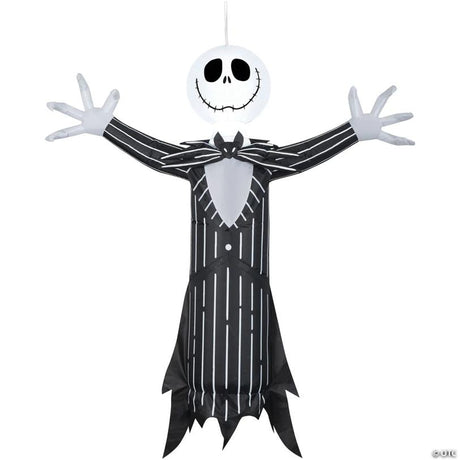 RADYAN Airblown Inflatable Hanging Jack Skellington Halloween Yard Decoration shown in a clear product image