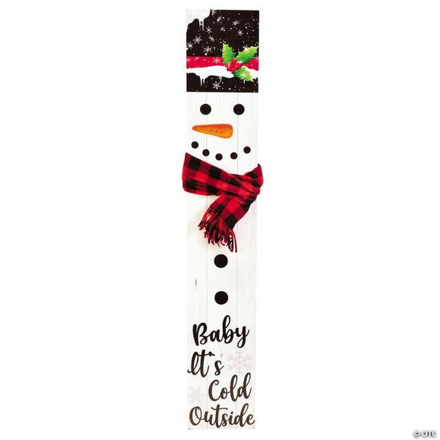 4 Ft. Baby it's Cold Outside Snowman Porch Sign Christmas Decoration