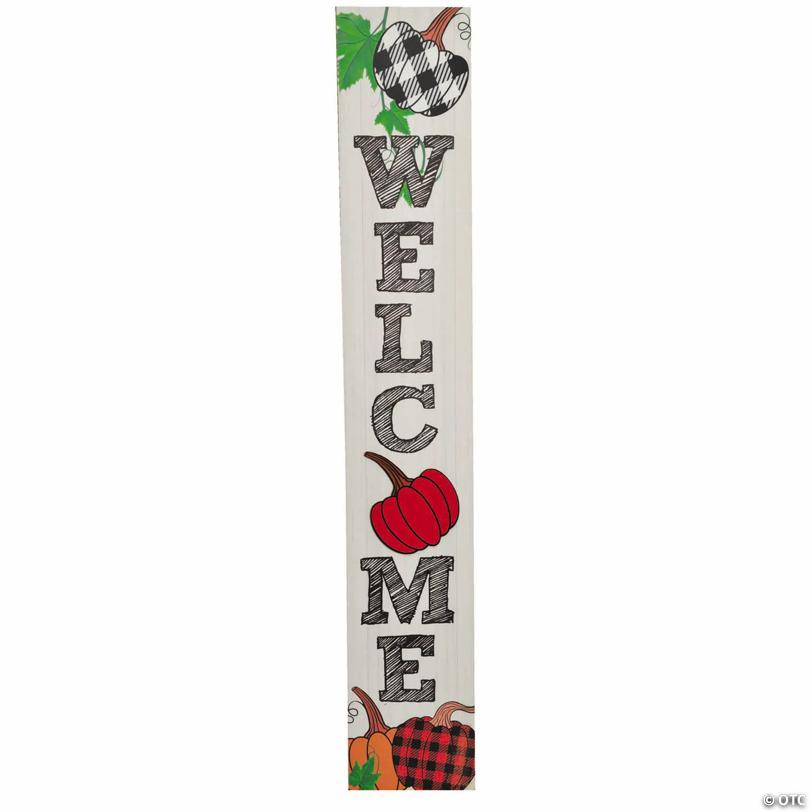 4 Ft. Fall Pumpkins Welcome Wood Porch Sign Outdoor Decoration