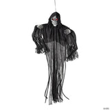 4 Ft. Hanging Black Skeleton Reaper Animated Prop Halloween Decoration