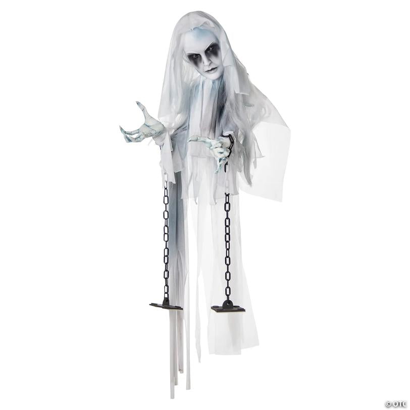 4 Ft. Hanging Ghostly Girl Animated Prop
