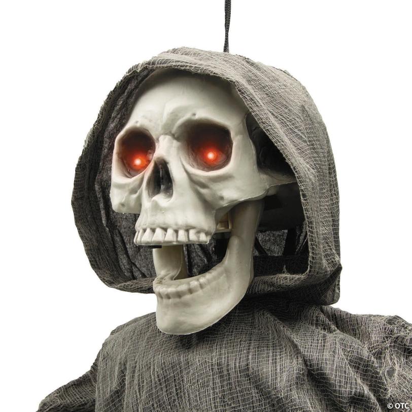 4 Ft. Hanging Gray Skeleton Reaper Halloween Decoration